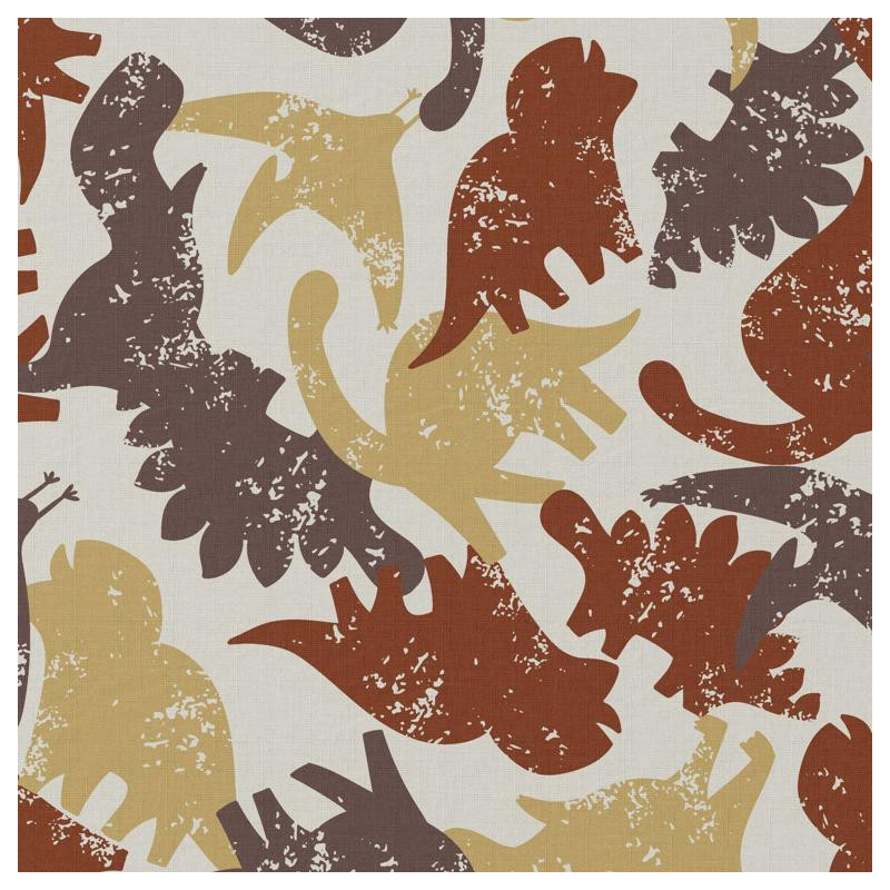 Printed Cotton DINOU Ecru / Tawny Multicolored